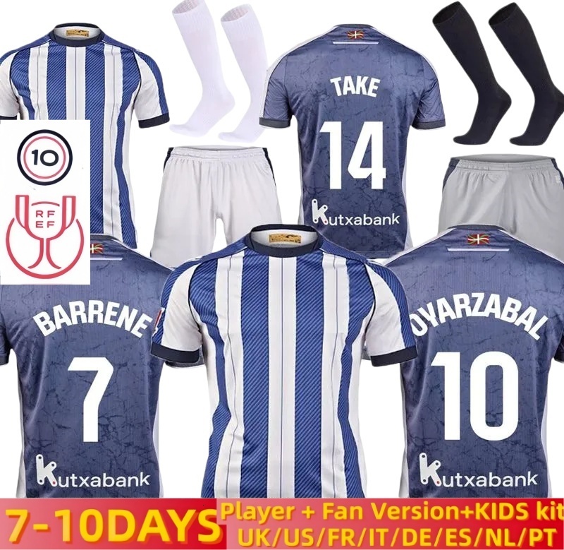 Real Sociedad Jerseys 25 26 Football Soccer Jerseys Retro Football Shirts Tops Kits Men Kids Fans TAKE XPRIETO BARRENE SERGIO GOMEZ ARAMBURU BRAIS MENDEZ 3XL 4XL