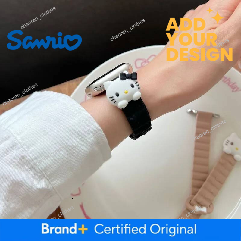 Hellokitty Sanrio For Apple Watch Bands 40Mm 41Mm 38Mm Silicone Sport Bracelet Iwatch Strap Series SE 9 8 7 6 5 3 4 Ultra 2 Gift Luxury Goods
