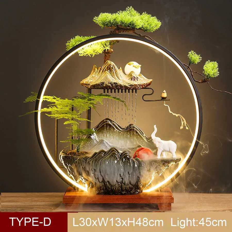 Flowing Water Aperture Office Decoration Home Recirculation Fragrance Chinese Fountain Living Room Humidifier housewarmingT260415