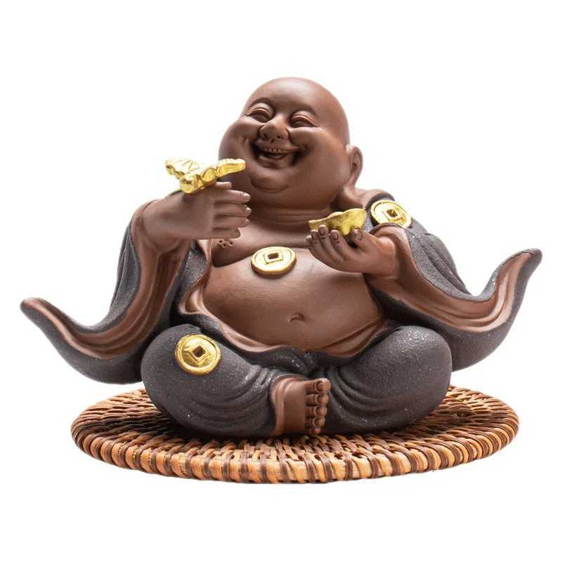 New Chinese Style Ceramics to attract wealth Maitreya Buddha Home Furnishings Car and Bookcases DecorationsT260415