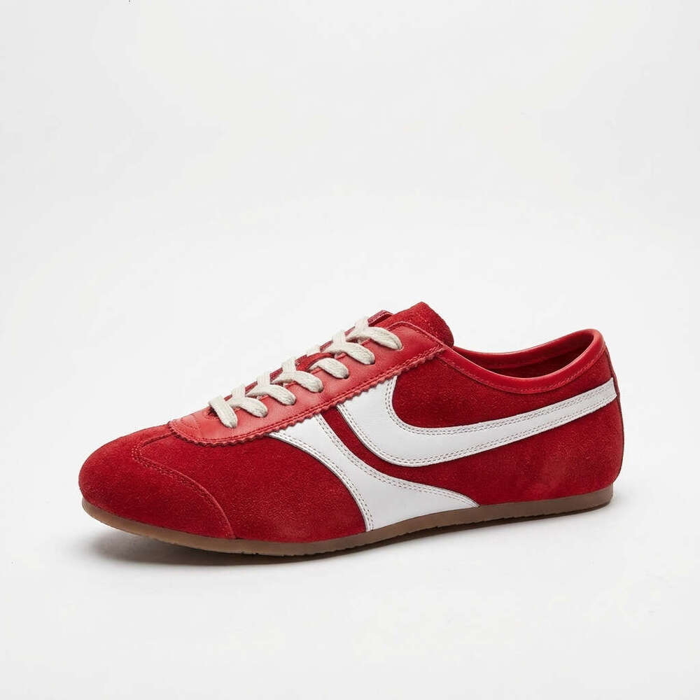 2026 Spring Women's Genuine Leather German Training Shoes, Height-Increasing Versatile Flat-Soled Casual Sports Sneakers for Daily Walking
