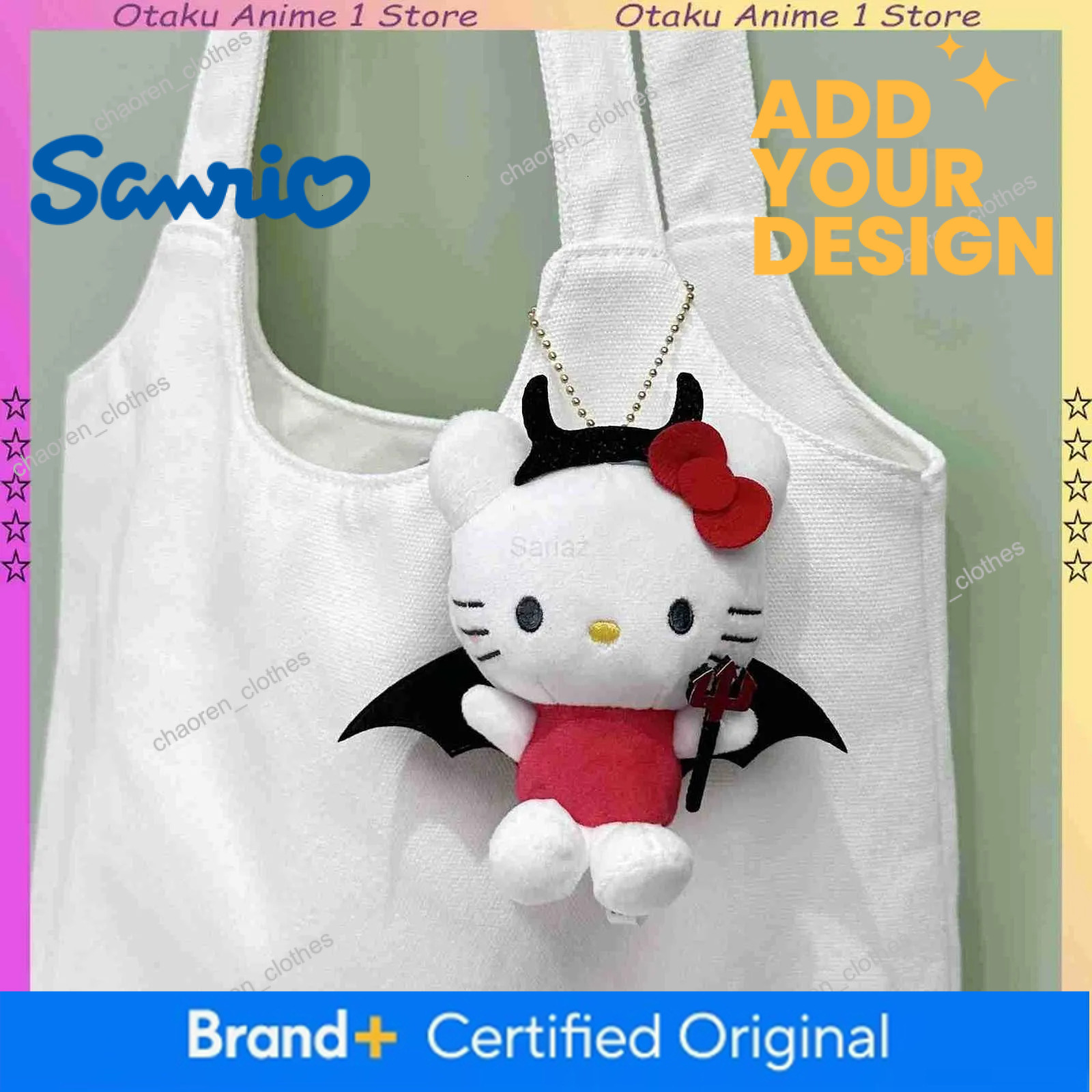 Sanrio KAWaii Hello KitTY Kuromi Halloween Pendant Melody Keychain Bag Decoration Mini Doll Holiday Gift for Girl - view 4