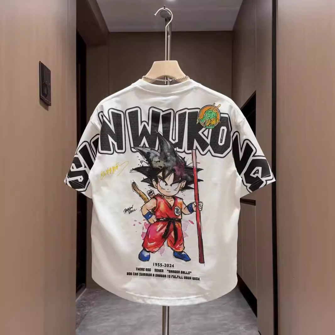 Designer Shirt Summer New Style Embroidered Short-sleeved Men's T-shirt. Anime Pattern Suitable For Teenagers Loose Fit Multi-functional Tailorin