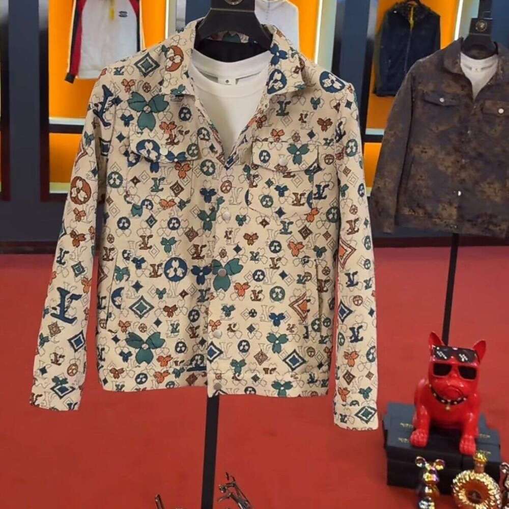 European Fashion Brand Autumn And Winter Turn-Down Collar Jacket For Men, Casual New Style With Unique Patterns, Youth Coat, Plus Size Asia Size