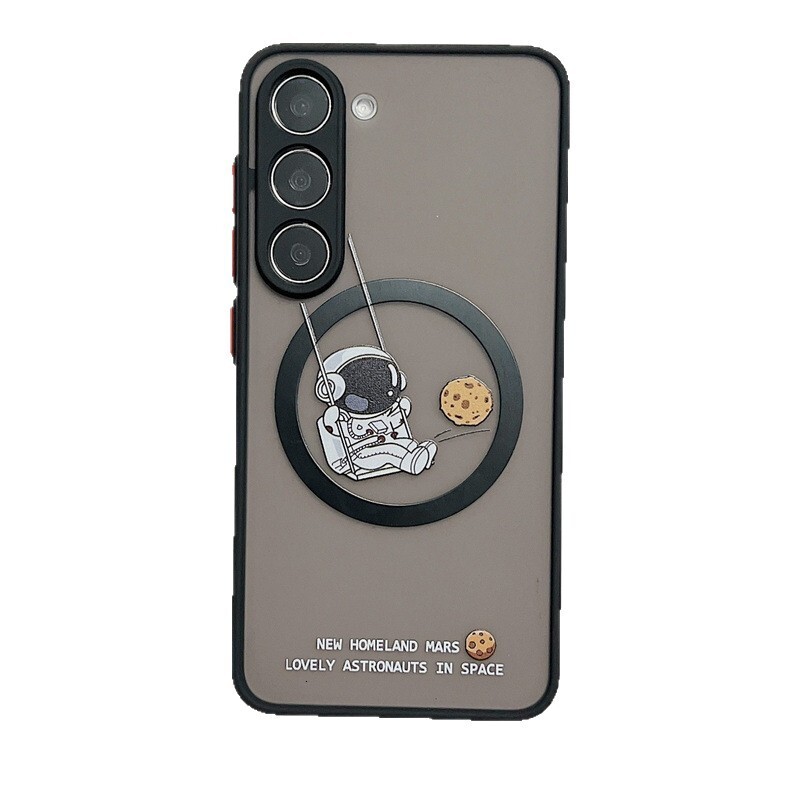 Cross-border applicable Samsung S25ULTRA skin-feel astronaut phone case S26 magnetic graffiti A55 cartoon protective cover