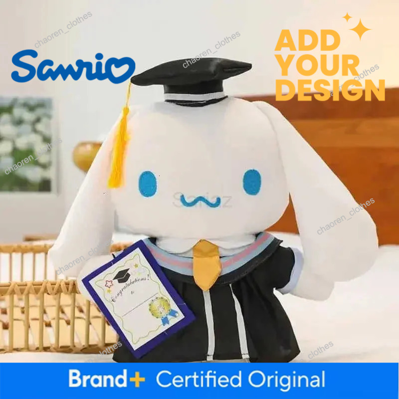 Sanrio 30CM Big Cinnamoroll My Melody Kuromi Hello Kitty Graduation Plush Toy Plushie Doll Anime Soft Stuffed Animal Kids Gift