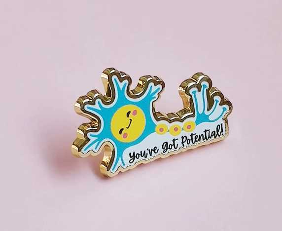 Neuron cell brooch to unleash your potential Metal badge for doctors and medical students Personalized backpack decoration D260415