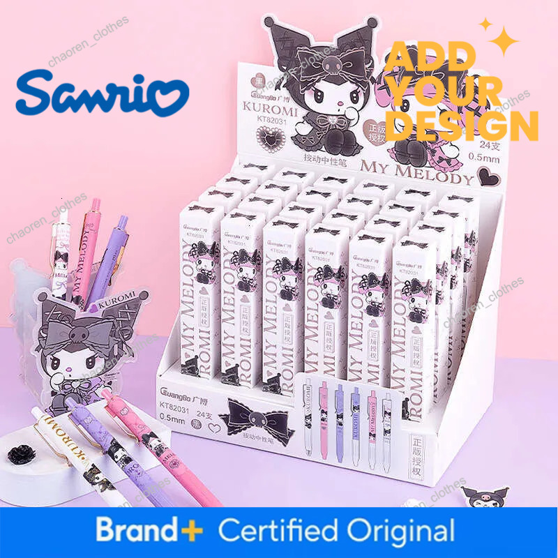 wholesale Sanrio 24pcs Series Cute Signature Press Store Boxed Student Study Stationery Wholesale Gel Pen Display Box