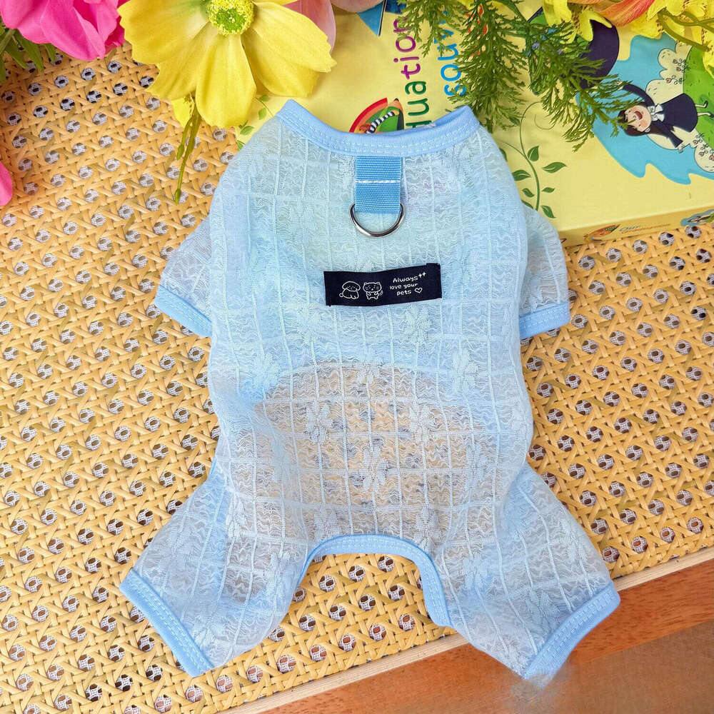 Summer Thin Breathable Mesh Hollow 4-Leg Pet Clothes For Dogs Sun Protection Cooling Outfit Bichon Pomeranian Puppy Apparel pupakaIK