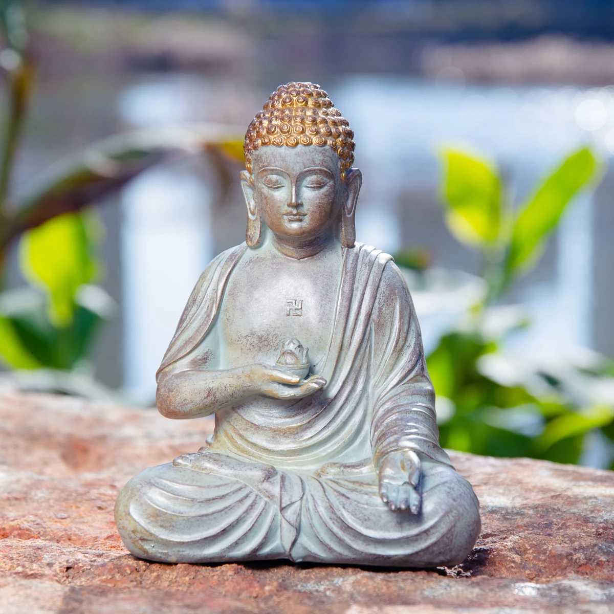 Beautiful Garden Zen Tathgata Small Buddha display a new Chinese style stone tower decoration micro landscape display accessoriT260415