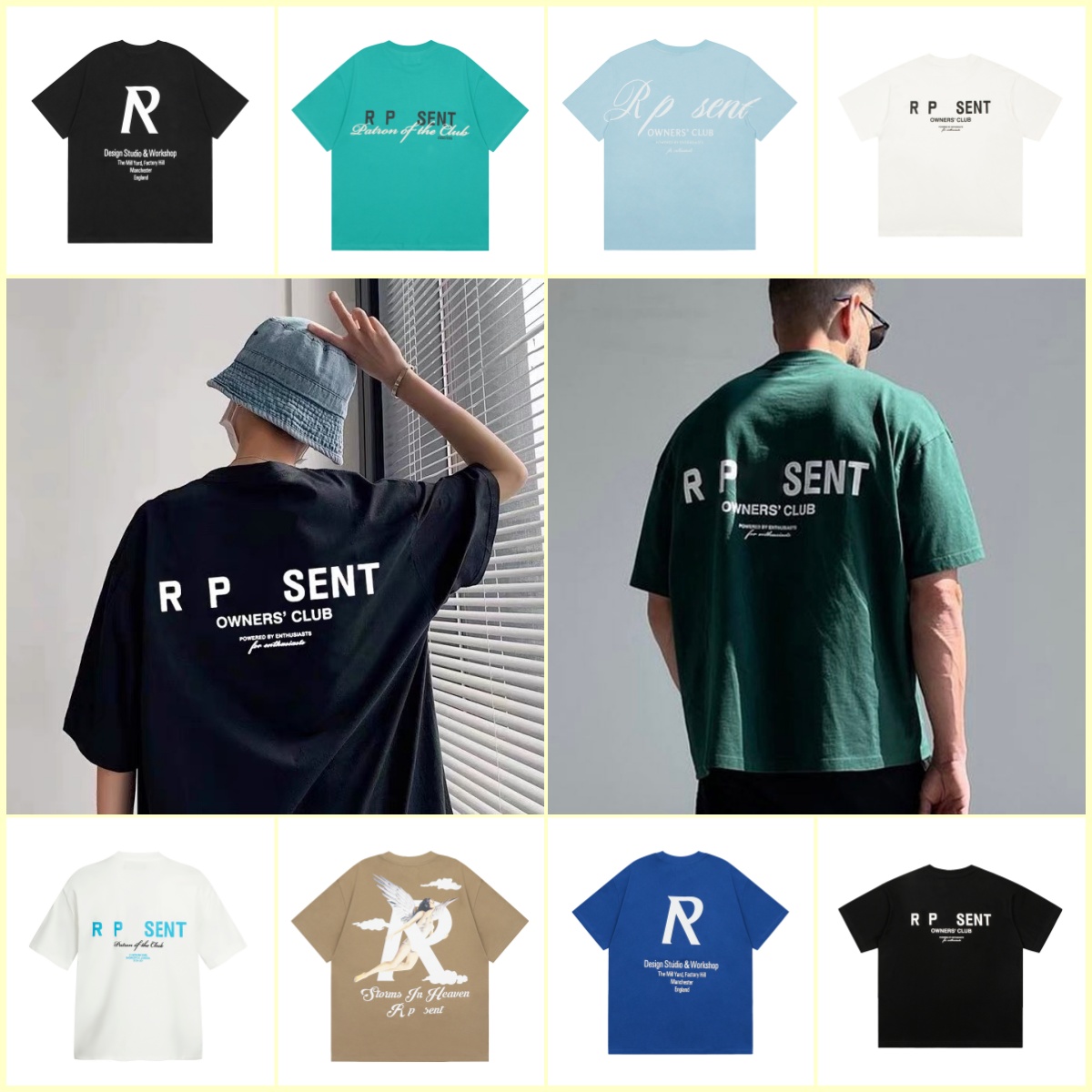 Men Designer shirt Rep resenters Summer Trend Letters Printed Cotton shirts Short Sleeved Loose Fattened Tops Plus Size Mens Womens T shirt Size S-XL