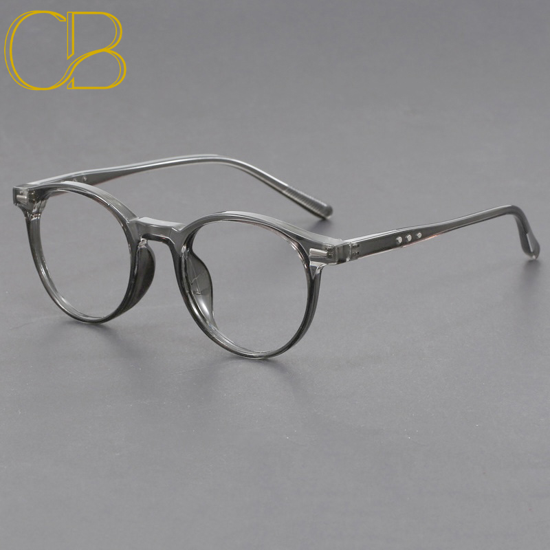 Fashion Round Optical Glasses Frame Women TR90 Urltra Light Customized Prescription Eyewear Men Vintage Myopia Eyeglasses Progressive Polarized Sungla