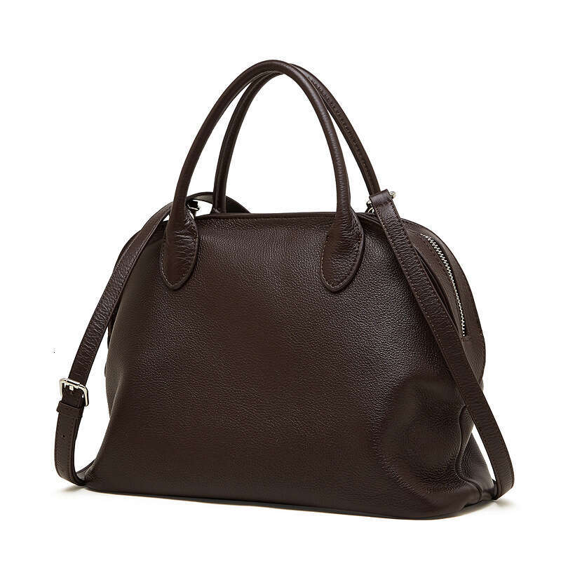 Unique Design Vintage Cowhide Shell Bag Women Luxury Old Money Style Large Capacity Shoulder Handbag Fashion All Match New Arrival SENYY