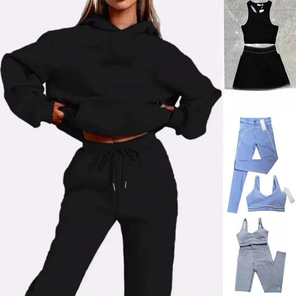 Women Sets Clothes Shorts Skirt Hoodies Pants Yoga Bra Leggings Sports Suit Sportswear Top Running Pantalon Jogging Sweatpants Luxury Dress Long Sleeve Pullover