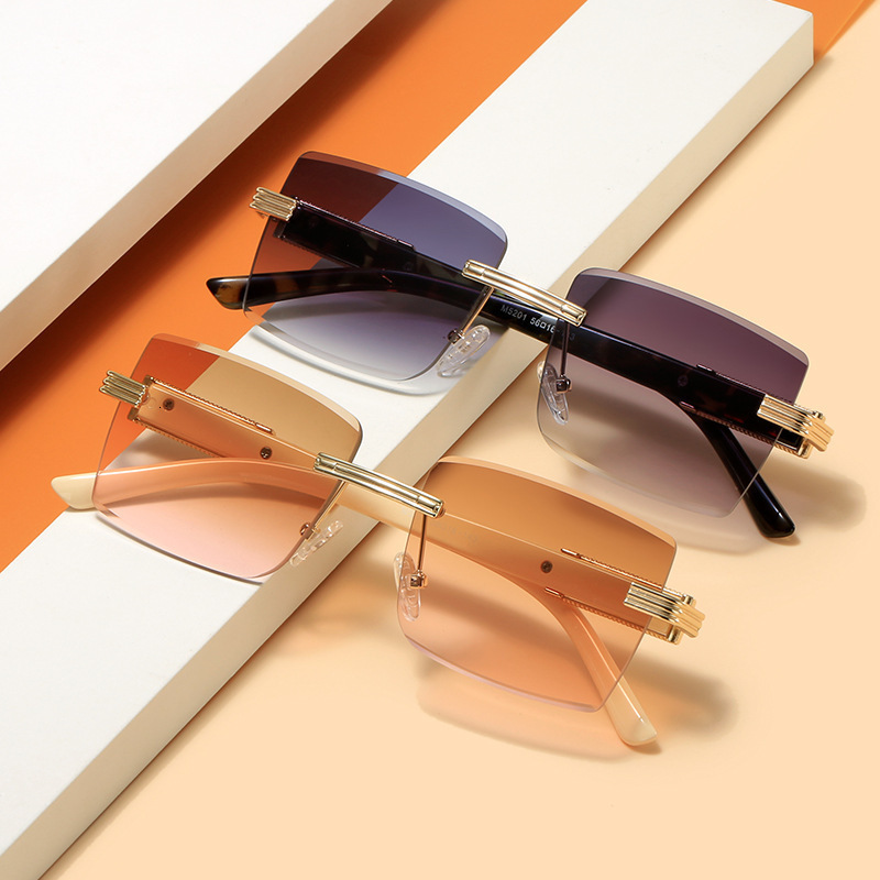 2026 New Cross Border Retro Metal Cutting Edge Men's Designer Sunglasses High End European And American Style Fashion Outdoor Protection UV Sungl