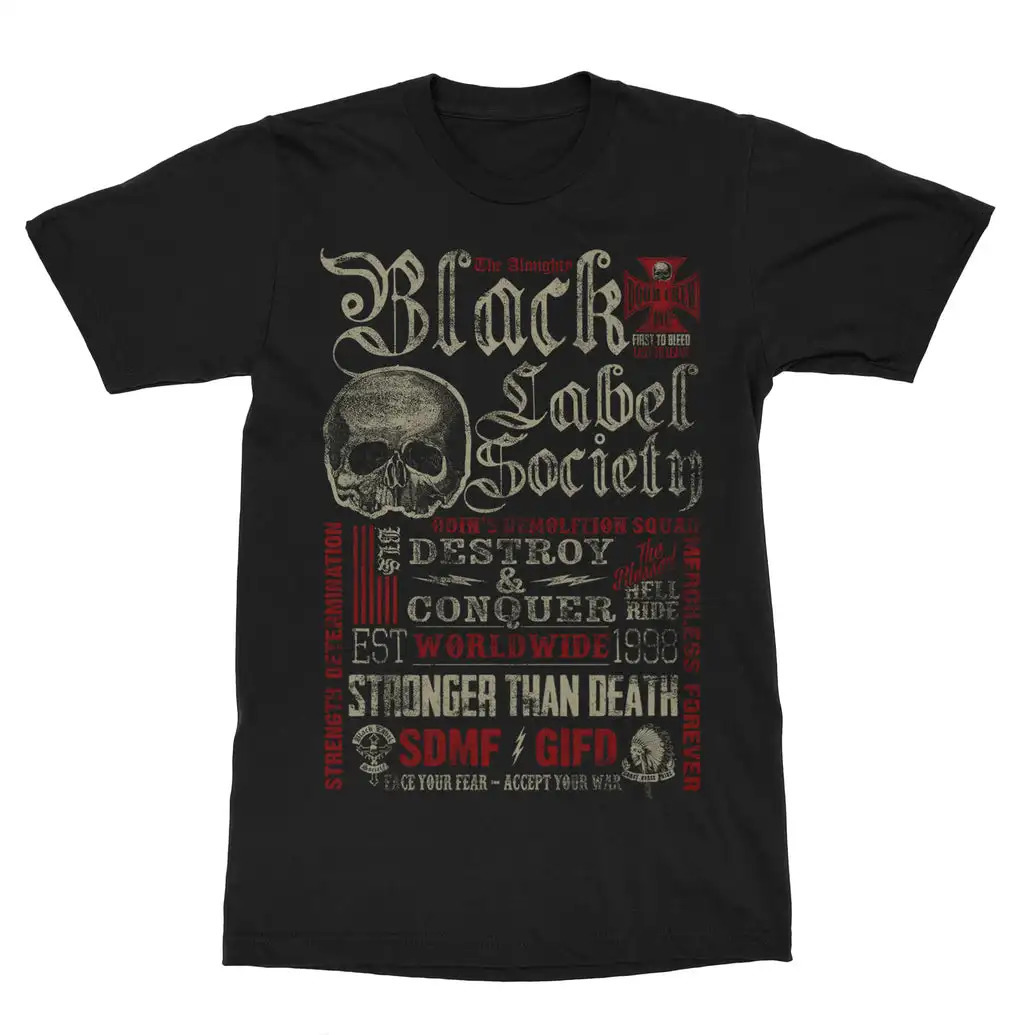 Black Label Society Band Graphic Cotton Tshirt Unisex Summer Short Sleeve Fashion Tee y Casual Vintage Retro Top 260416