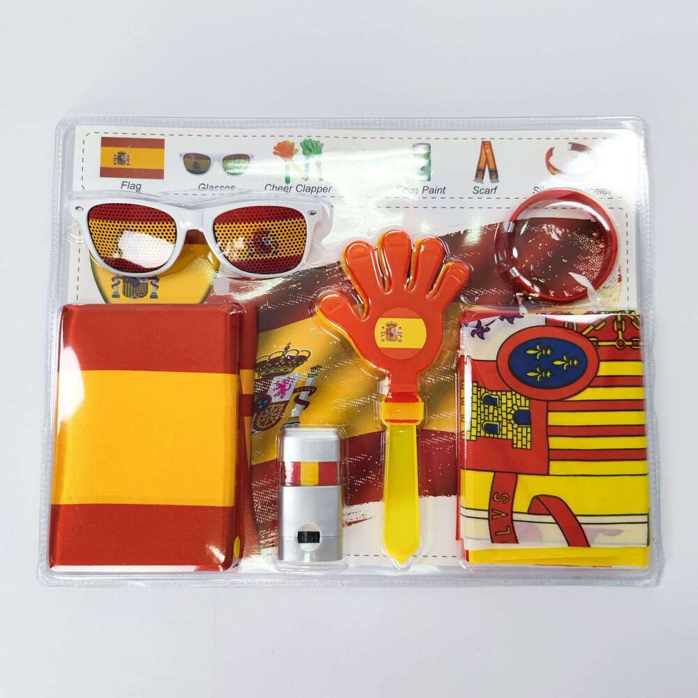 2026 National Team Fan Scarf Football Gift USA Brazil Germany England Plastic Support Set Flag Football Scarf Fan Glasses Face Paint Global Football E