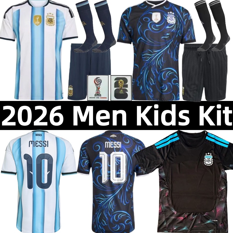 2026 World Cup Argentina Jersey MESSIS Soccer Jerseys Lautaro MARTINEZ J. Alvarez Enzo Mac Allister DYBALA DI MARIA DE PAUL MARADONA football shirts Kids Kit home away