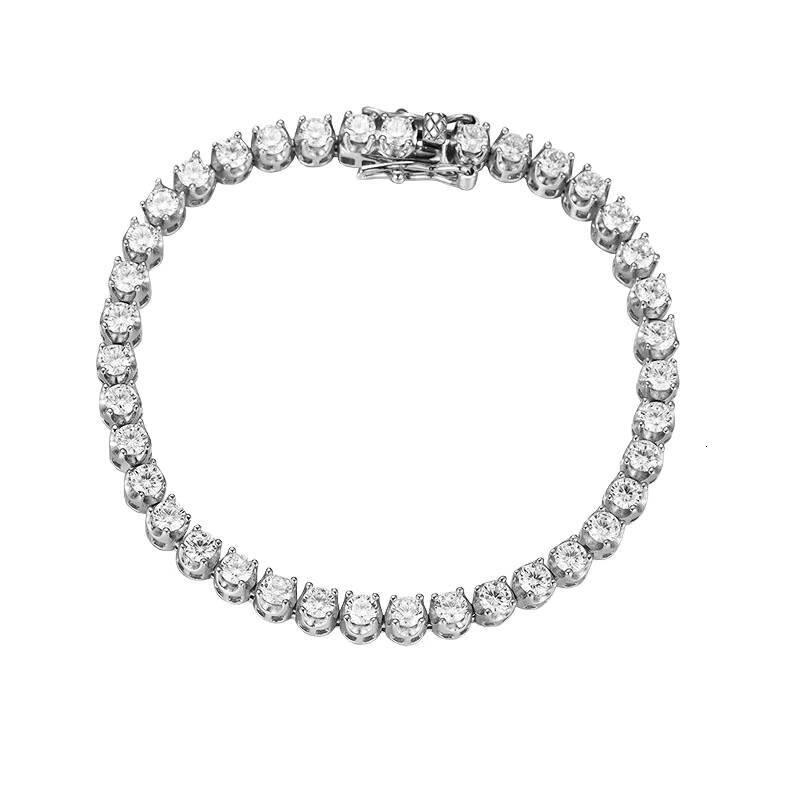 QYT Jewelry AAAAA Zircon Bracelet Womens S925 Sterling Silver Ins Design Super Flash Full Diamond Tennis Bracelet