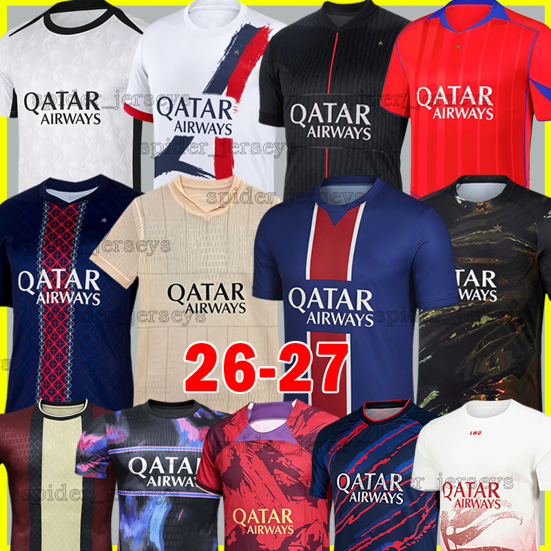 4XL 2025 2026 D.DOUE PSGES 1 Star Soccer Jerseys KVARATSKHELIA O.DEMBELE VITINHA JOAO NEVES 25 26 B.BARCOLA HAKIMI Goalkeeper Player Version Men Uniforms Kids Kits Sets