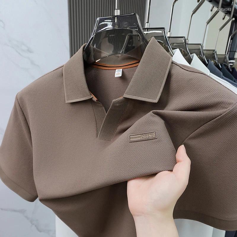 Men's Polos Cotton Classic Fashion Summer Item Original Letter Polo Shirt Comfortable Breathable Short Sleeved