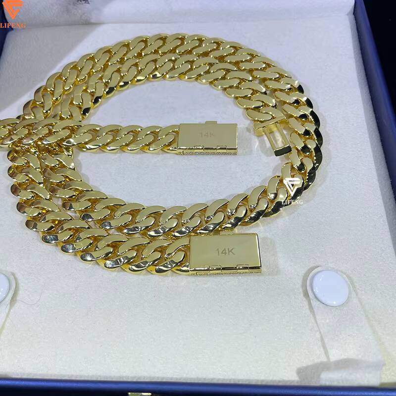 Hip Hop Men Jewelry 925 Solid Silver Vvs Moissanite Diamond Clasp 18k Pvd Gold Plated Rope Chain Necklace Cuban Link Chain