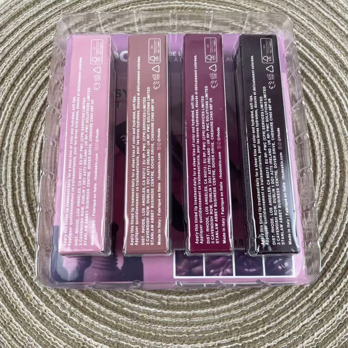 Glossy Lip Set 10ml 4pcs Lipgloss Gift Box Lip Gloss Lip Plumper Liquid Lipstick Toast Espresso Raspberry Ribbon 4Colors Lipbalm Shiny Glitter Lipglos