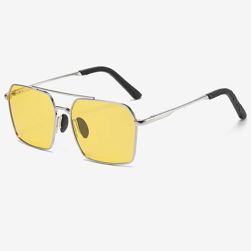 Designer Eyewear - High-quality Metallic Texture High-end Photochromic Polarized Men's Sunglasses With Full-frame Design Luxurious Outdoor Eyewea