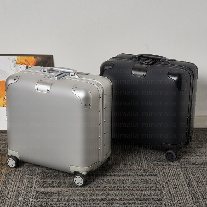 Luggage rolling luggage set Business document box, made of all aluminum magnesium alloy material, suitable for travel use, 18 inch board case