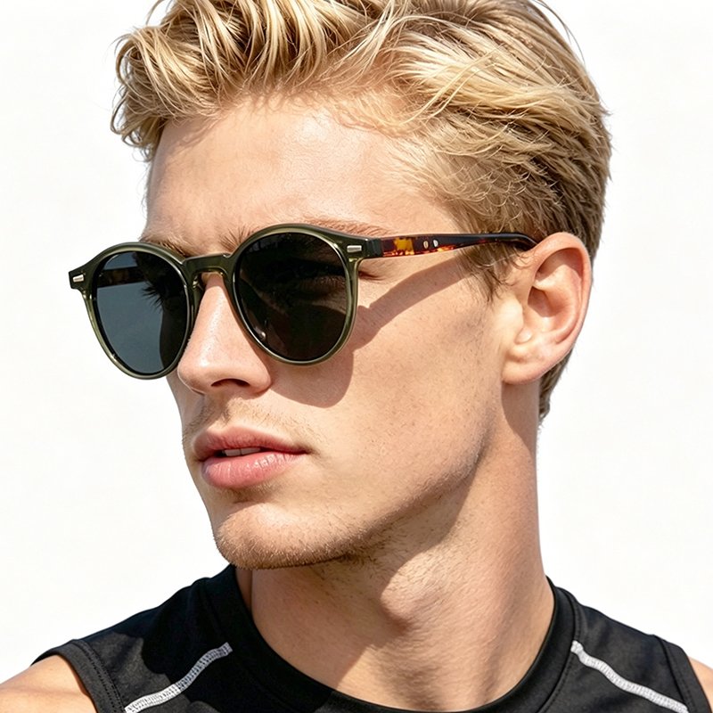 Fashion Round Optical Glasses Frame Women TR90 Urltra Light Customized Prescription Eyewear Men Vintage Myopia Eyeglasses Progressive Polarized Sungla