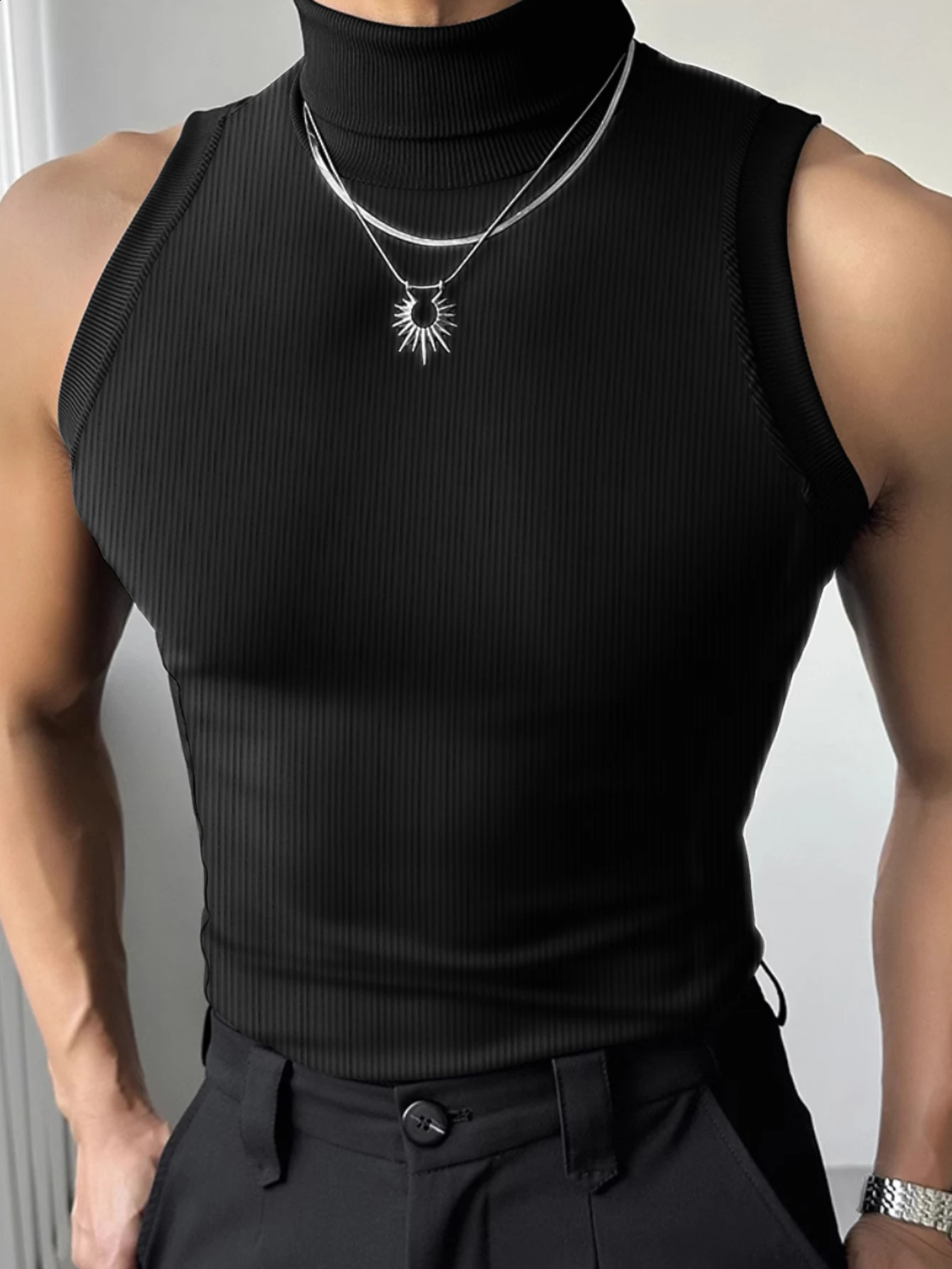 2026 Mens T-Shirt Casual Versatile Trendy Short Sleeve Top Mens Upperwear Tank Top 260415