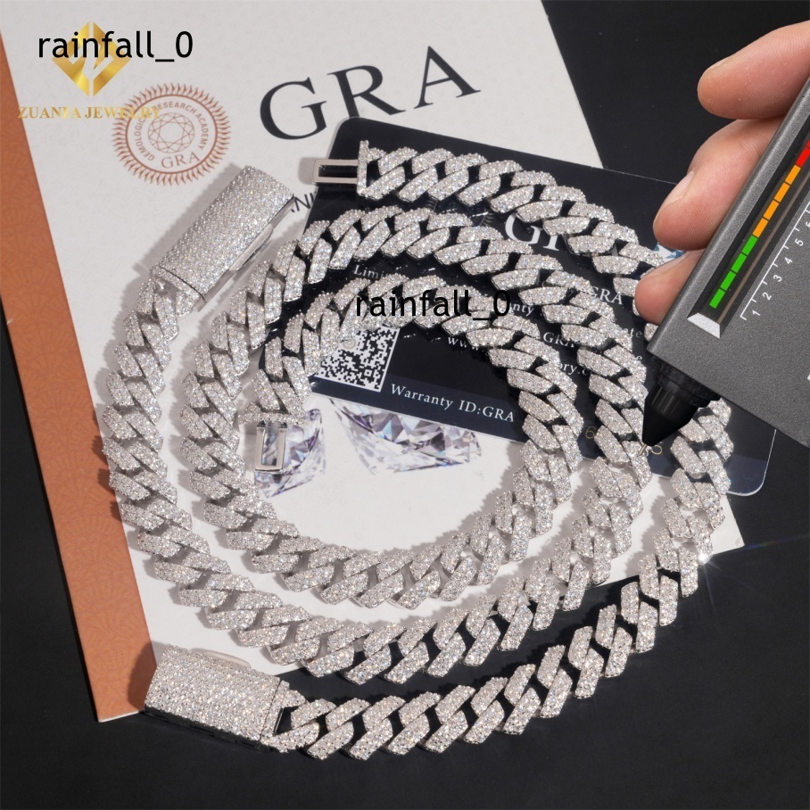 Sale Promotion 10mm Fine Men Jewelry Iced Out Diamond Cuban Link Chain Hip Hop Jewelry VVS Moissanite Bracelet Necklace
