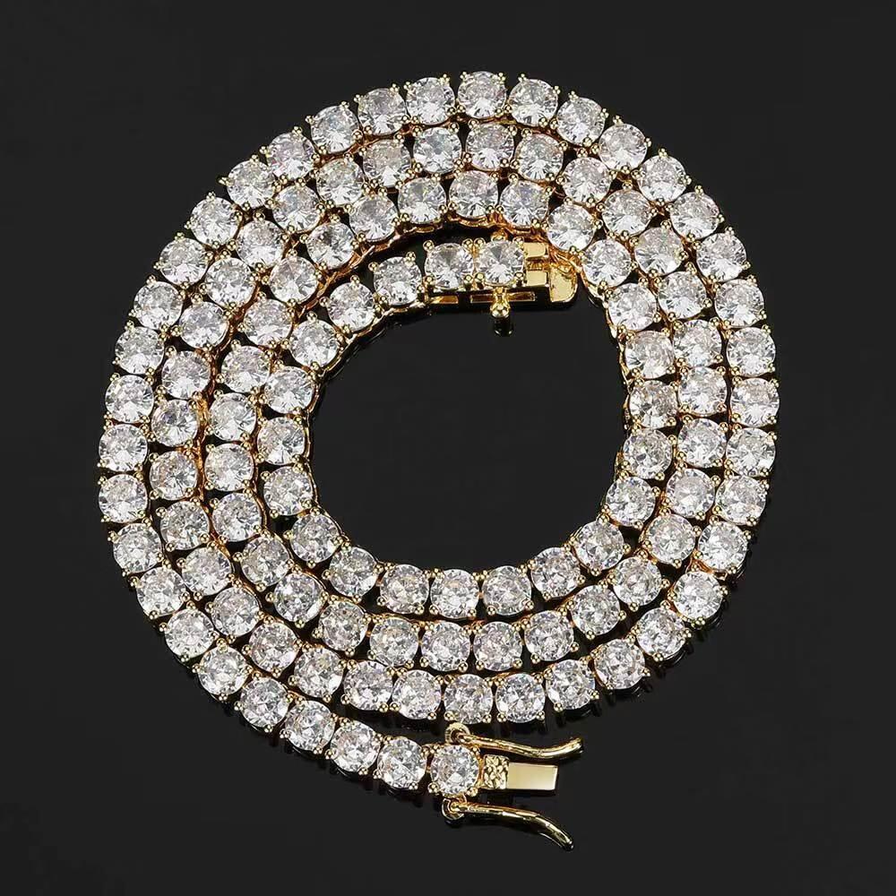 European and American trendy brand - Full Diamond Cross Pendant Morganite Necklace - European and American retro hip-hop rap fashion accessory