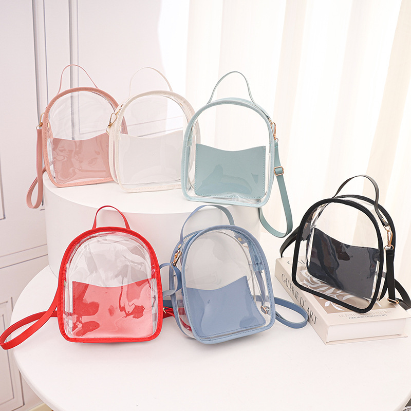 Cross-Border Backpack 2025 Summer Hot-Selling Transparent Jelly Bag PVC Fashion Crossbody Bag Manufacturer Wholesale Small School Bag