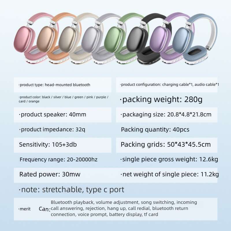 Customized cross-border new product TEX-T9 Bluetooth headset, over-ear wireless earphones, stereo noise reduction