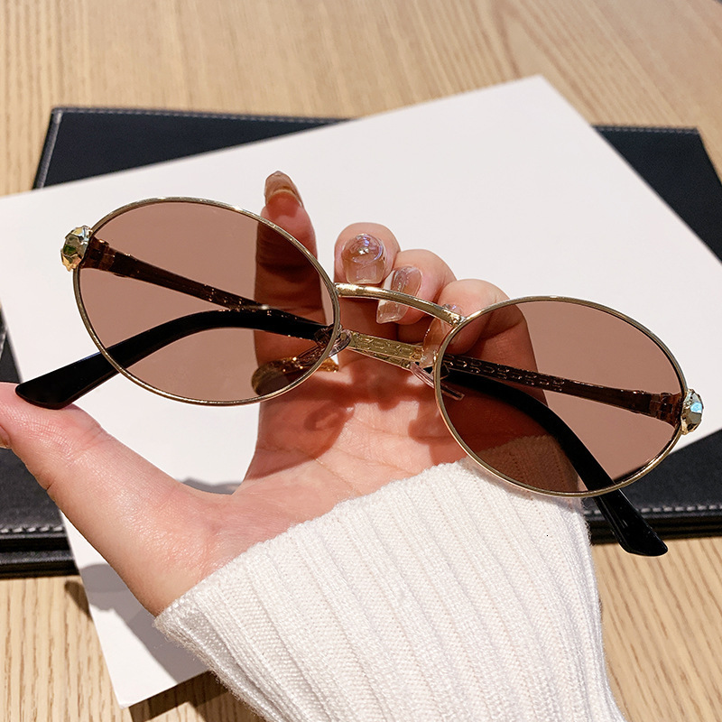 High End Luxury B-brand European And American Metal Oval Frame Designer Sunglasses For Men, Fashionable And Unique Outdoor Sunglasses Wholesale