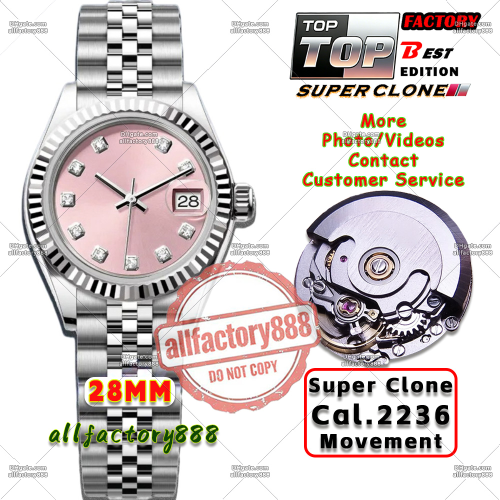 Super Clone Mens Watch Luxury Designer Watches Lady's Super Quality GS Factory Pink 28MM SS Cal.2236 Movement Mechanical Watch 904L Steel Sapphire Waterproof