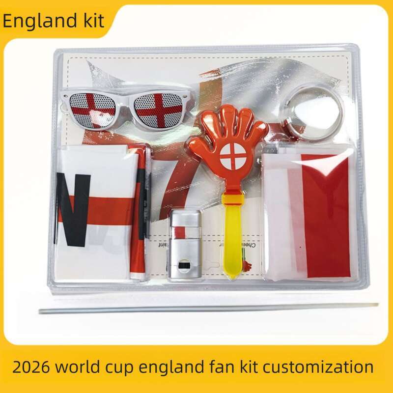 2026 USA-Canada-Mexico 2026 Football Season England fan kit cheering props: clapping flag, glasses, wristband