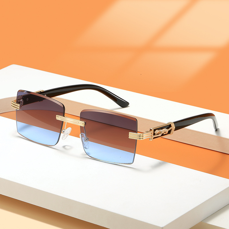 2026 New Cross Border Retro Metal Cutting Edge Men's Designer Sunglasses High End European And American Style Fashion Outdoor Protection UV Sungl