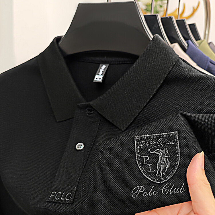 2026 New Designer Luxury Brand Fashionable Pure Cotton Men's Short Sleeved T-shirt Summer Breathable Simple Polo Shirt Versatile Casual Men'