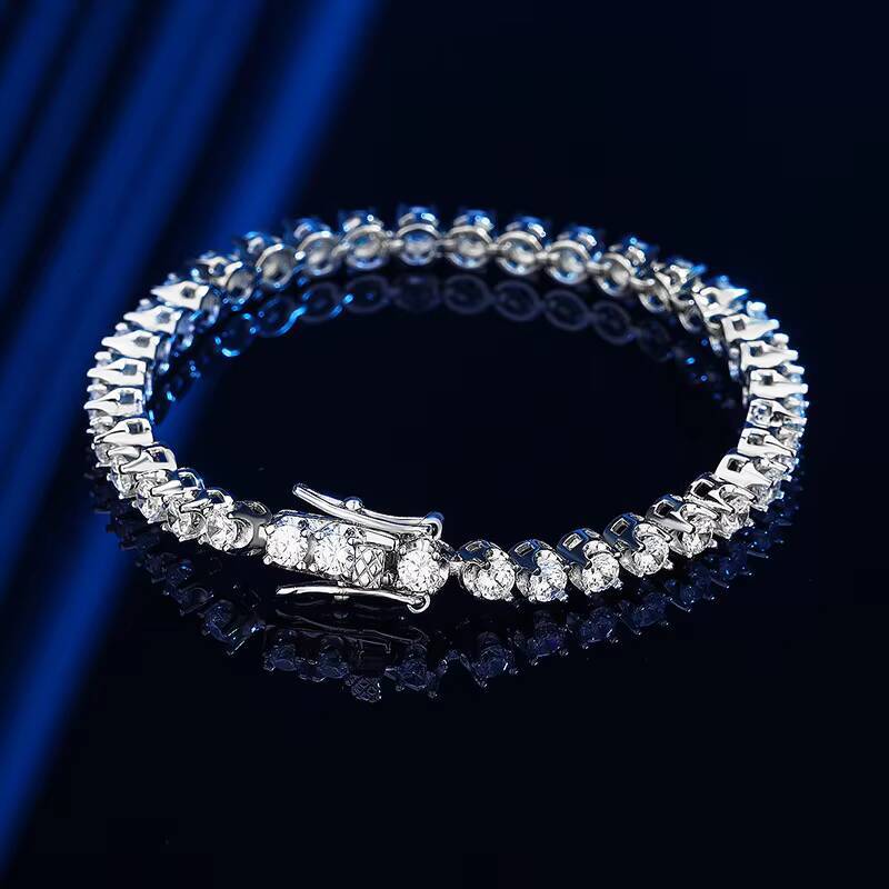 QYT Jewelry AAAAA Zircon Bracelet Womens S925 Sterling Silver Ins Design Super Flash Full Diamond Tennis Bracelet