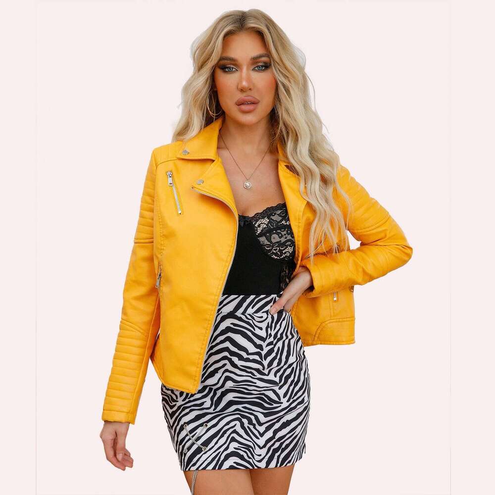 Women's Designer Jackets New Leather Jackets Slim Short Jackets 2026 Women's Long Sleeve Leather Jackets