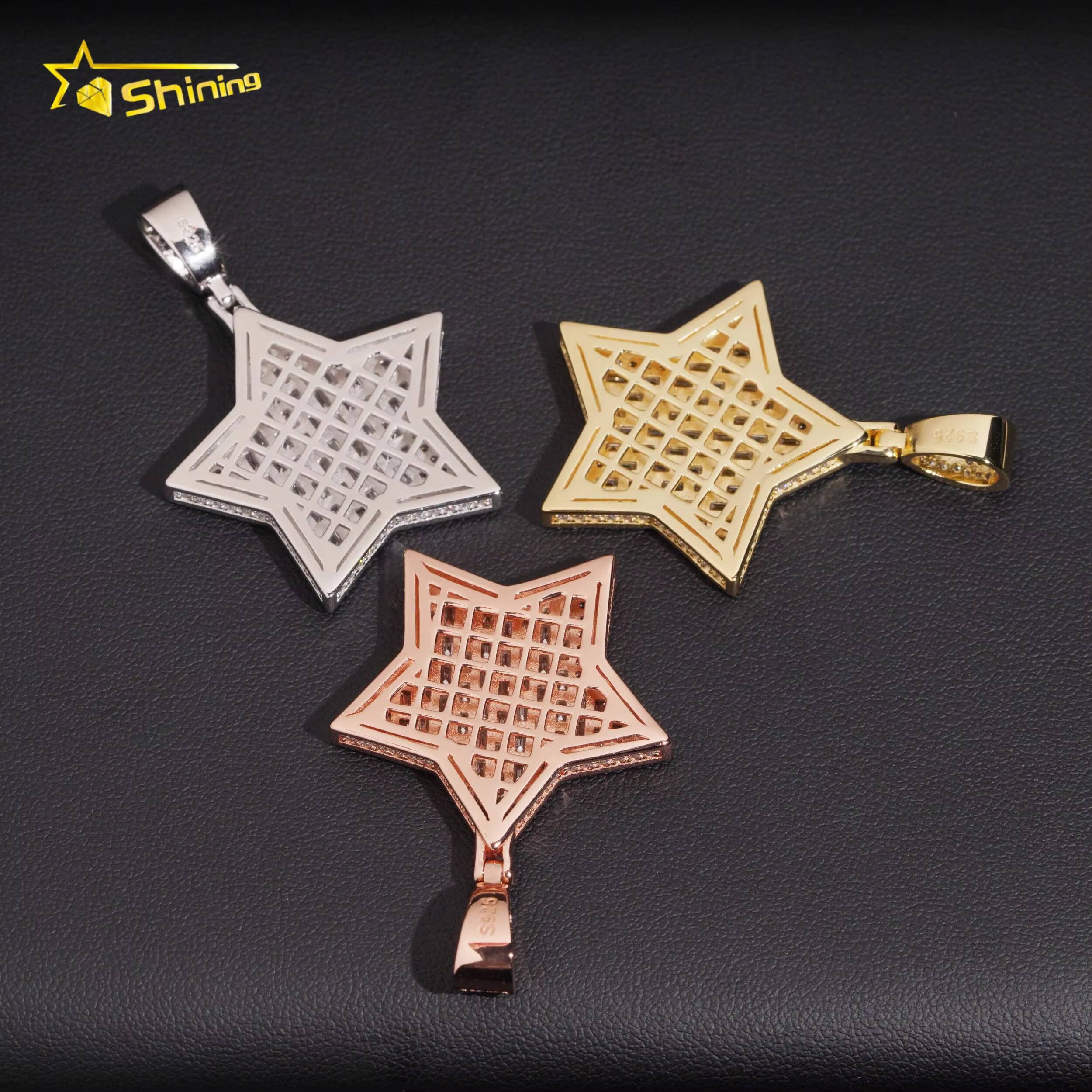 925 Sterling Silver New Design Moissanite Charms Pass Diamond Tester VVS Moissanite Iced Out Pendant Hip Hop Jewelry