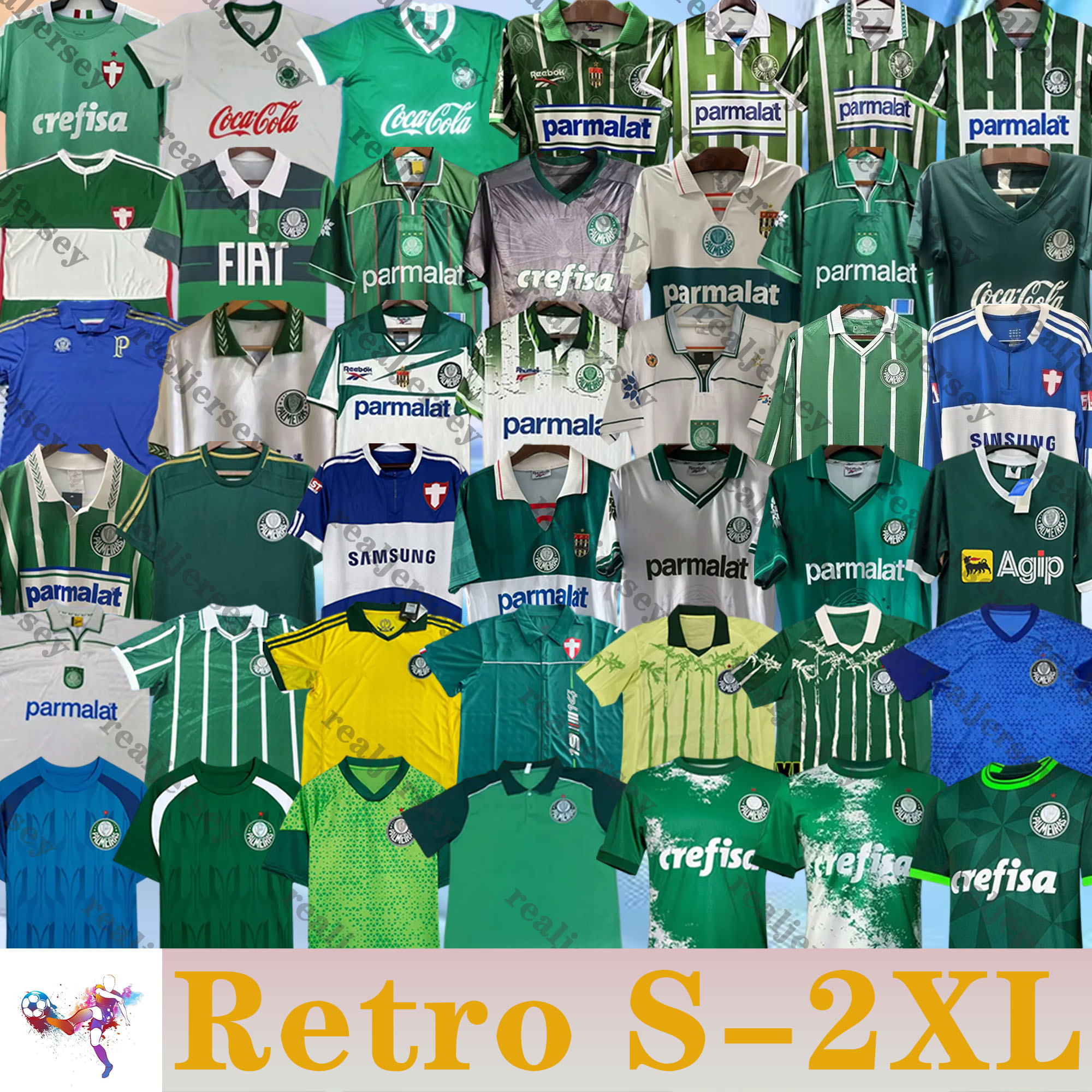 1980 1990 1991 Retro classic palmeiras soccer jerseys 92 93 94 1996 1997 1998 1999 2000 Edmundo Zinho Edilson Rivaldo Evair Roberto Carlos vintage men football shirts