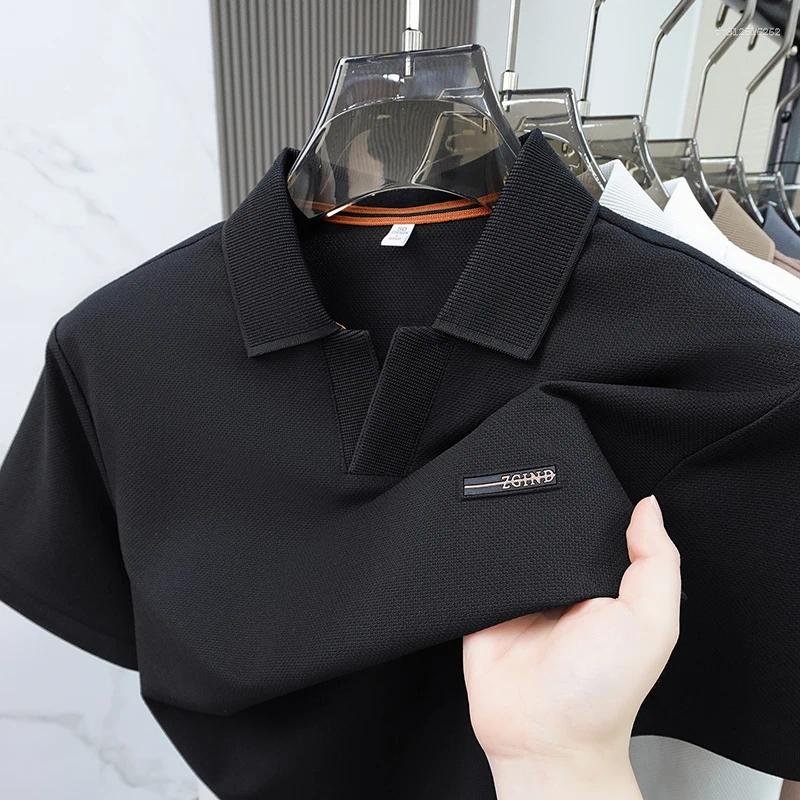 Men's Polos Cotton Classic Fashion Summer Item Original Letter Polo Shirt Comfortable Breathable Short Sleeved