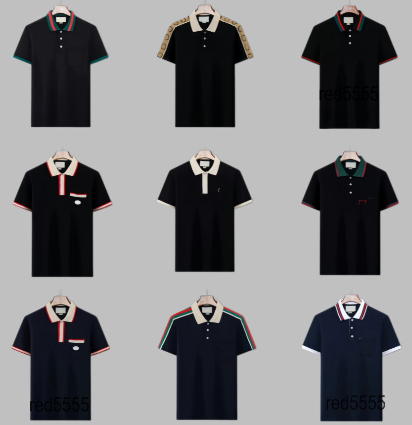 10A Designer Mens gg Polo Shirts Luxury Polos Casual Men T Shirt Letter Print Embroidery Fashion High Street Casual Breathable Lapel Fashion Tees