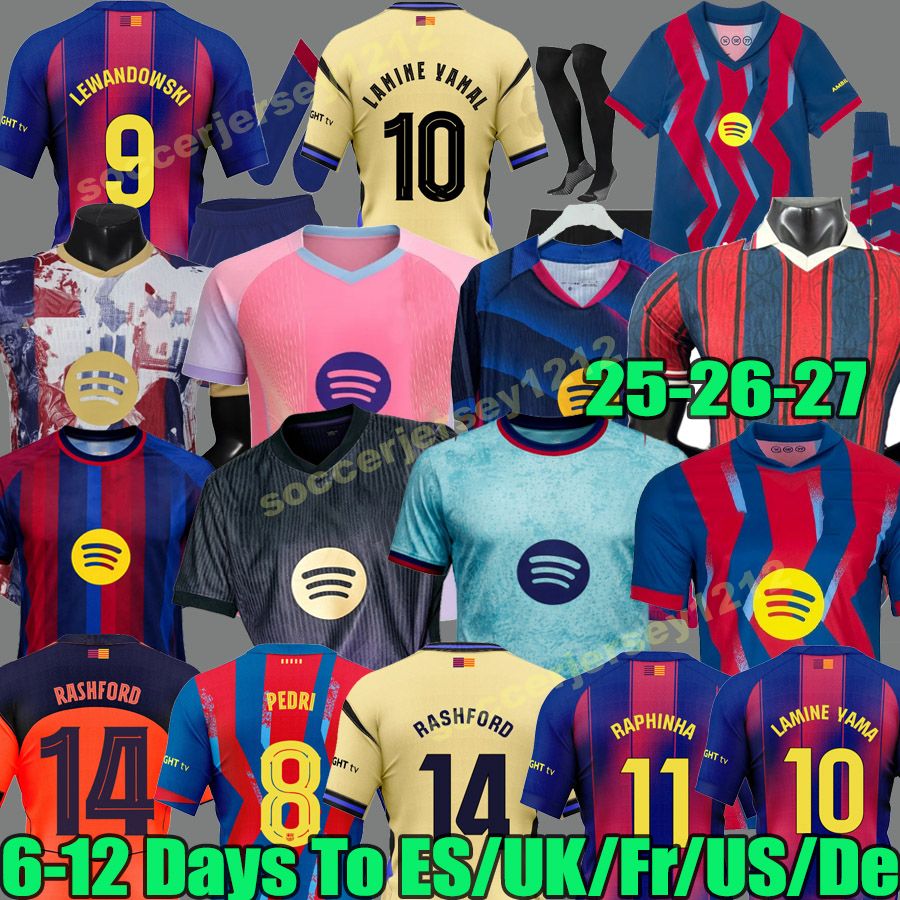 25 26 27 Soccer jerseys LAMINE YAMAL Rashford LEWANDOWSKI barcelone PEDRI GAVI FERRAN RAPHINHA 2025 2026 2027 F. DE JONG Camisetas barcelonaS football shirt kids kit