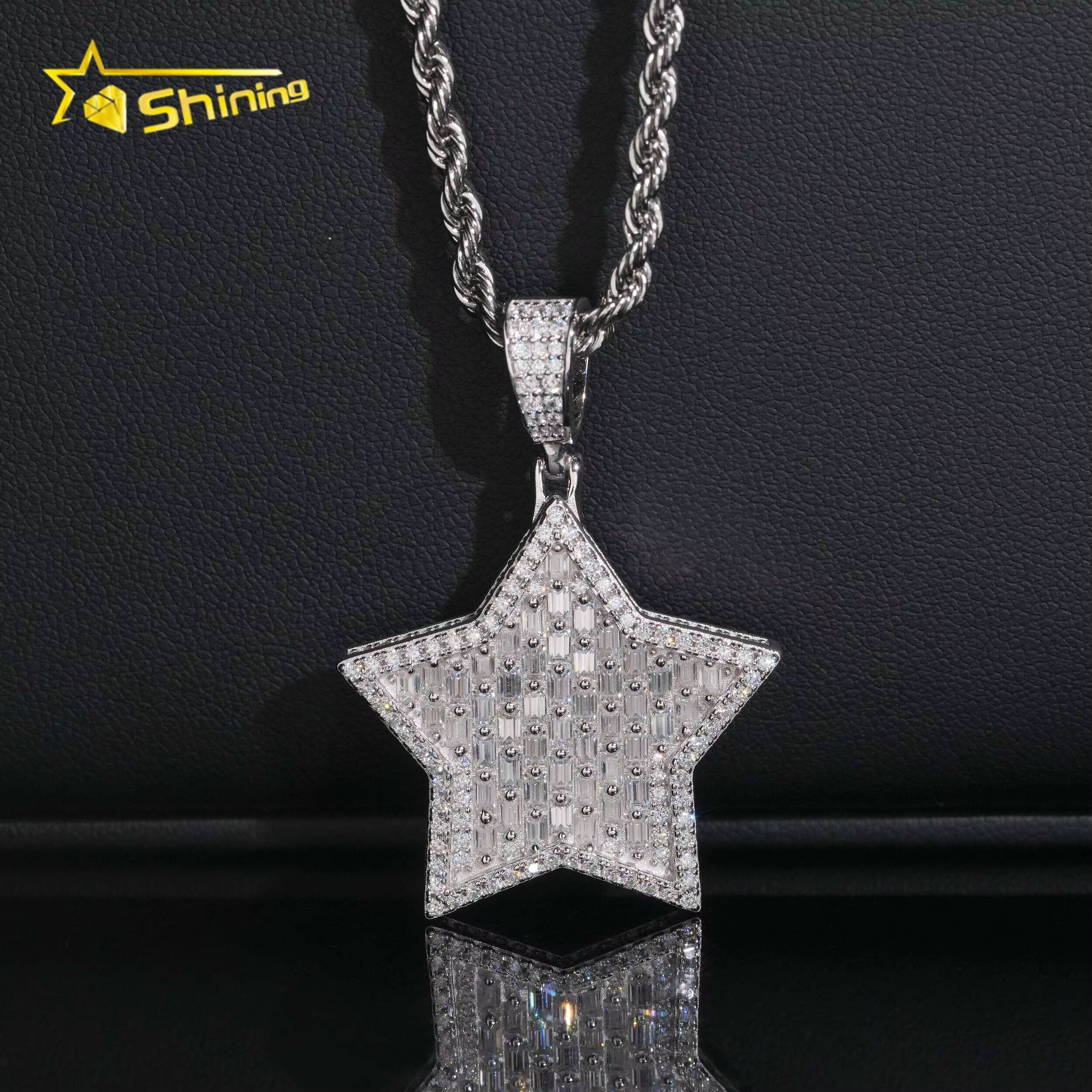 925 Sterling Silver New Design Moissanite Charms Pass Diamond Tester VVS Moissanite Iced Out Pendant Hip Hop Jewelry