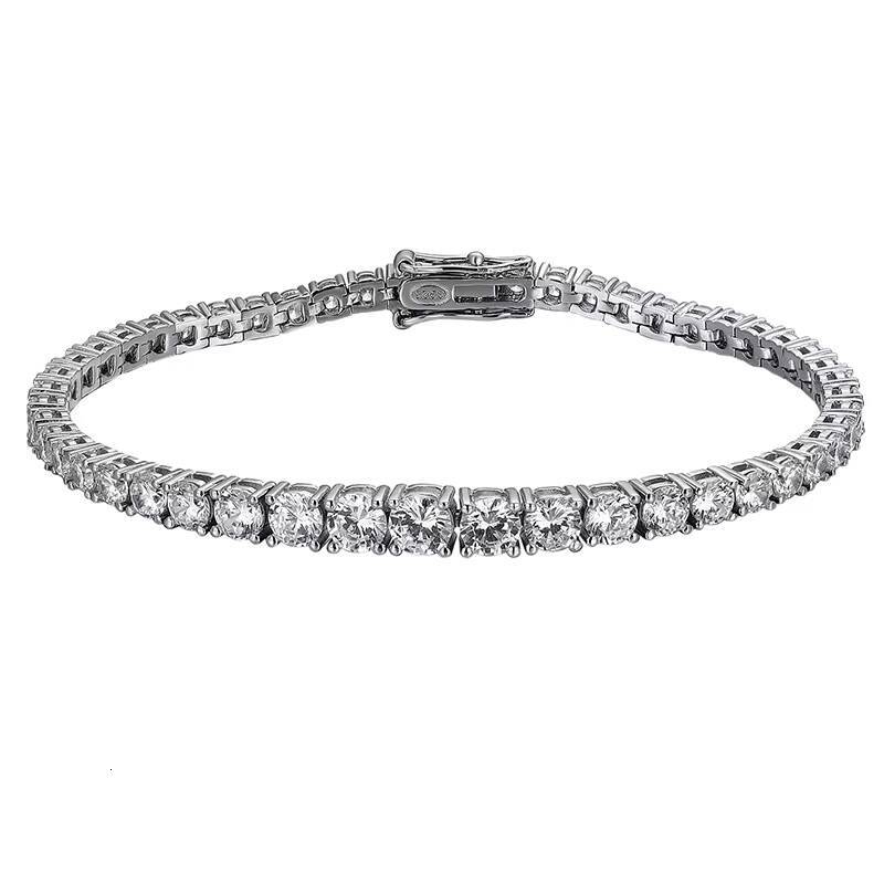 QYT Jewelry S925 Sterling Silver Gradient Moissanite Bracelet Womens Fine Tennis Bracelet