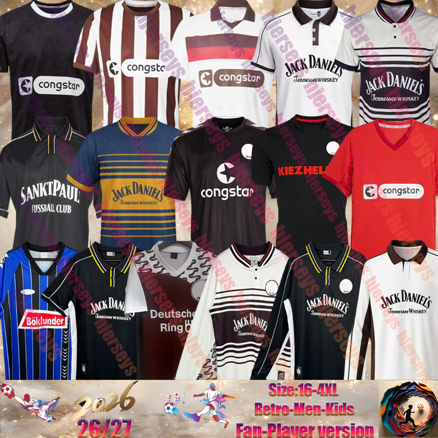 25 26 ST. Pauli soccer jersey retro BECKER IRVINE KYEREH HARTEL SMITH PAQARADA WEIBHAUPT MEDIC GUILAVOGUI BOUKHALFA EGGESTEIN SAAD SALIAKAS AFOLAYAN football shirt